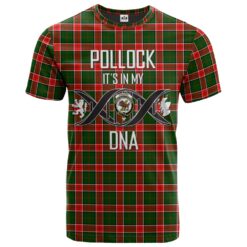 Pollock Modern Clan DNA In Me Tartan Crest T-Shirt