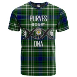 Purves Clan DNA In Me Tartan Crest T-Shirt