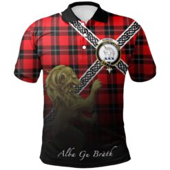 Ramsay Modern Polo Shirts Tartan Crest Celtic Scotland Lion