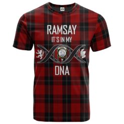 Ramsay Red Clan DNA In Me Tartan Crest T-Shirt