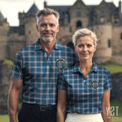 Roberton Clan Tartan Polo with Crest - Authentic Scottish Apparel