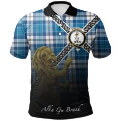 Roberton Polo Shirts Tartan Crest Celtic Scotland Lion