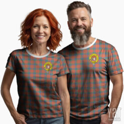 Robertson Ancient Scottish Tartan T-shirt with Crest – Authentic Clan Apparel