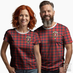 Robertson Modern Scottish Tartan T-shirt with Crest – Authentic Clan Apparel