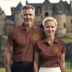 Robertson Weathered Clan Tartan Polo with Crest - Authentic Scottish Apparel