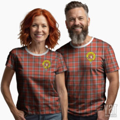 Robertson Weathered Scottish Tartan T-shirt with Crest – Authentic Clan Apparel