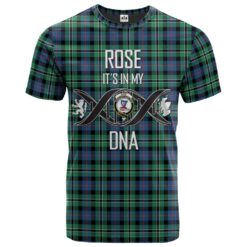 Rose Hunting Ancient Clan DNA In Me Tartan Crest T-Shirt