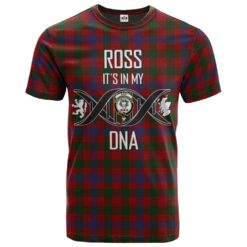 Ross 01 Clan DNA In Me Tartan Crest T-Shirt