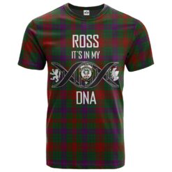 Ross 03 Clan DNA In Me Tartan Crest T-Shirt