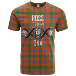 Ross Ancient Clan DNA In Me Tartan Crest T-Shirt