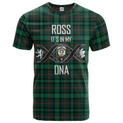 Ross Hunting Modern Clan DNA In Me Tartan Crest T-Shirt