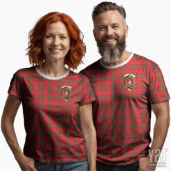 Ross Scottish Tartan T-shirt with Crest – Authentic Clan Apparel