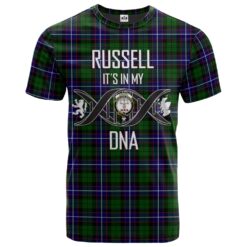 Russell Modern Clan DNA In Me Tartan Crest T-Shirt