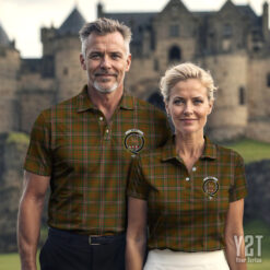 Scott Brown Modern Clan Tartan Polo with Crest - Authentic Scottish Apparel