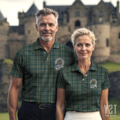 Scott Green Ancient Clan Tartan Polo with Crest - Authentic Scottish Apparel