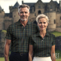 Scott Green Modern Scottish Clan Tartan Polo Shirt - Authentic Heritage Apparel