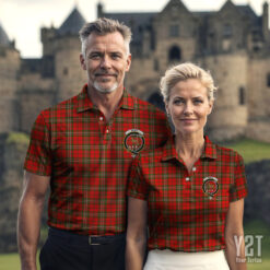 Scott Modern Clan Tartan Polo with Crest - Authentic Scottish Apparel