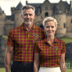 Scrymgeour Clan Tartan Polo with Crest - Authentic Scottish Apparel