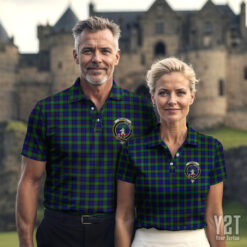 Sempill Clan Tartan Polo with Crest - Authentic Scottish Apparel