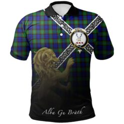 Sempill Modern Polo Shirts Tartan Crest Celtic Scotland Lion
