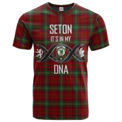 Seton Clan DNA In Me Tartan Crest T-Shirt