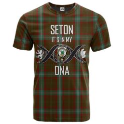 Seton Hunting Clan DNA In Me Tartan Crest T-Shirt