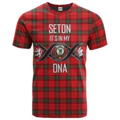 Seton Modern Clan DNA In Me Tartan Crest T-Shirt