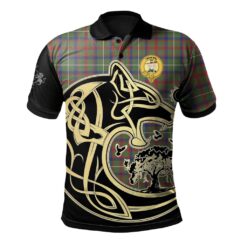 Shaw Green Modern Clan Polo Shirt Viking Wolf