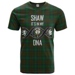Shaw of Tordarroch Green Hunting Clan DNA In Me Tartan Crest T-Shirt