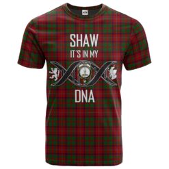 Shaw of Tordarroch Red Dress Clan DNA In Me Tartan Crest T-Shirt