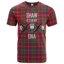Shaw Red Modern Clan DNA In Me Tartan Crest T-Shirt