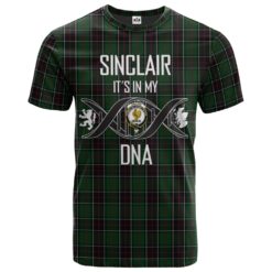 Sinclair Hunting 01 Clan DNA In Me Tartan Crest T-Shirt