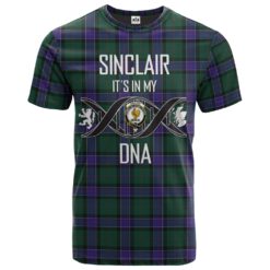Sinclair Hunting Modern Clan DNA In Me Tartan Crest T-Shirt