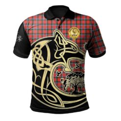 Sinclair Modern Clan Polo Shirt Viking Wolf