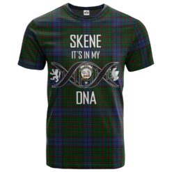 Skene 02 Clan DNA In Me Tartan Crest T-Shirt