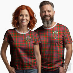 Spens (or Spence) Scottish Tartan T-shirt with Crest – Authentic Clan Apparel