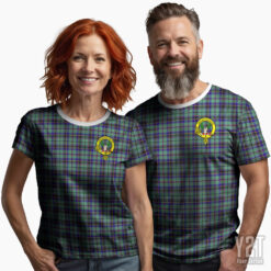 Stevenson Scottish Tartan T-shirt with Crest – Authentic Clan Apparel