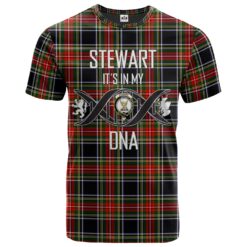Stewart Black 01 Clan DNA In Me Tartan Crest T-Shirt