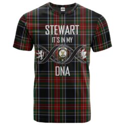 Stewart Black 03 Clan DNA In Me Tartan Crest T-Shirt