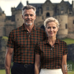 Stewart Black Scottish Clan Tartan Polo Shirt - Authentic Heritage Apparel