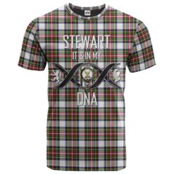 Stewart Dress Modern Clan DNA In Me Tartan Crest T-Shirt