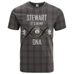 Stewart Grey Clan DNA In Me Tartan Crest T-Shirt