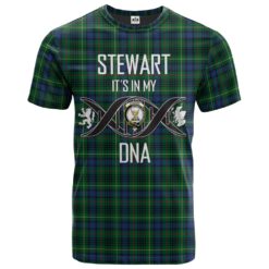 Stewart Hunting Modern Clan DNA In Me Tartan Crest T-Shirt