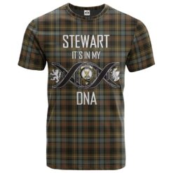 Stewart Hunting Weathered Clan DNA In Me Tartan Crest T-Shirt