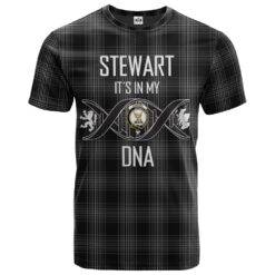 Stewart Mourning Clan DNA In Me Tartan Crest T-Shirt