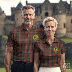 Stewart of Appin Ancient Clan Tartan Polo with Crest - Authentic Scottish Apparel