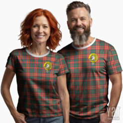 Stewart of Appin Ancient Scottish Tartan T-shirt with Crest – Authentic Clan Apparel