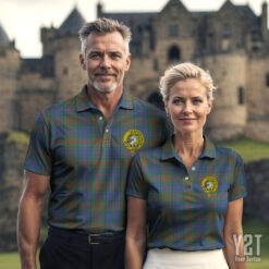 Stewart of Appin Hunting Ancient Clan Tartan Polo with Crest - Authentic Scottish Apparel