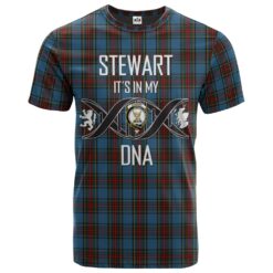 Stewart Royal Blue Clan DNA In Me Tartan Crest T-Shirt