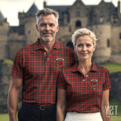 Stewart (Stuart) of Bute Clan Tartan Polo with Crest - Authentic Scottish Apparel